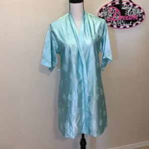 Julie Girl House of Holland vintage blue floral satin robe